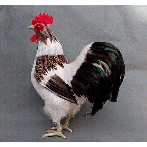 Simulation cute cock 34x17x43cm model polyethylene&feathers colourful cock model home decoration props ,model gift d431