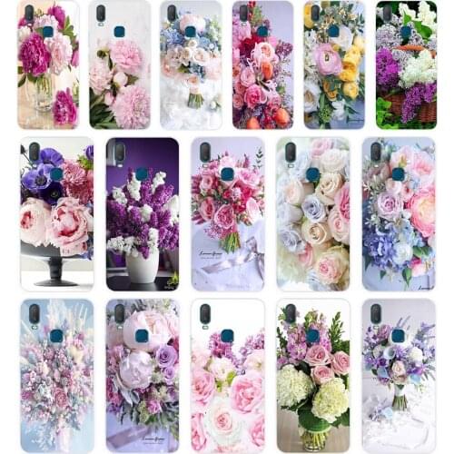 362Elegant Pink Purple Peony Flower On the Vase gift Soft Silicone Tpu Cover phone Case for VIVO Y3 Y11 Y12 Y15 Y17 Neo Pro Case