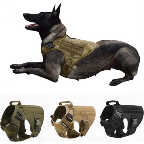 Tactical Dog Harness And Leash Set Metal Buckle Big Dog Vest K9 German Shepherd Durable Pet Harness For Large Dogs Training