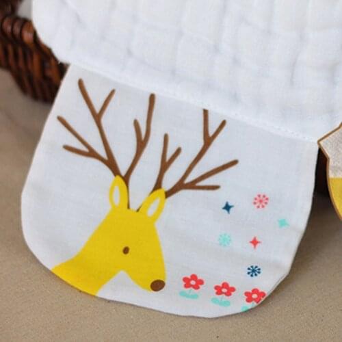 New Cute Cartoon Baby Infant Cotton Gauze Sweat-absorbent Towels Reusable Super Soft Absorbent Children Wipes Perspiration Towel