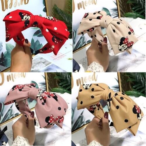 Disney big double bow headband headgear headgear party cartoon Mickey Mouse wide-brimmed fashion headband decoration hot gift