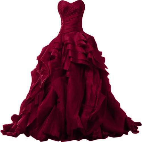Red wine Quinceanera Dress for 15 year girl Ball Gown Sweetheart Ruffled Chapel Train Quinceanera Gown custom made