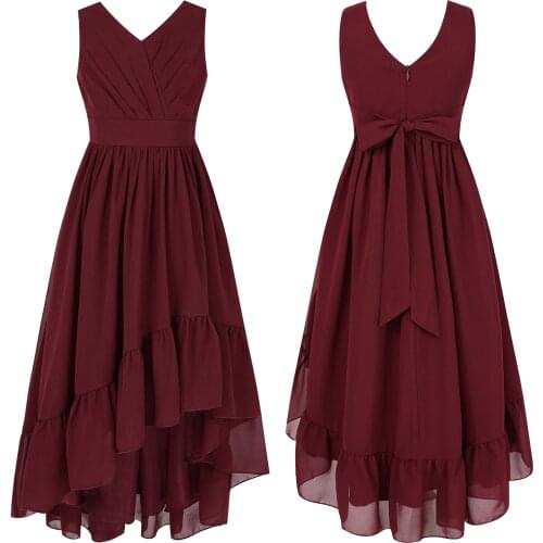 Little Girls Kids Flower Girl Dresses First Communion Dress Wedding Bridesmaid and Birthday Formal Party Princess Chiffon Dress