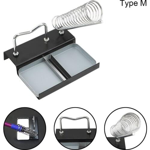 Soldering Iron Frame Mount Support Station + Sponge Cast Iron Double Metal Base Soldering Iron Gun Holder Stand