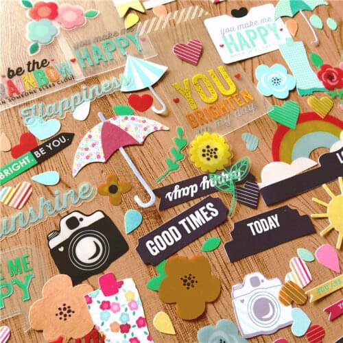 Hello Life Transparent PVC diecuts for DIY scrapbooking/photo album Decoration Crafts