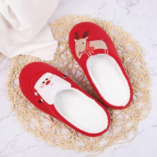 NAN JIU MOUNTAIN 2020 Christmas Cartoon Cotton Slippers Women Winter Indoor Home Shoes Comfortable plush
