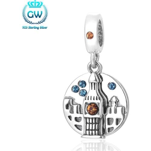 Charms Silver 925 Original 2015 Vintage Tower Charms With Cz Family Bead Charms Diy Brand GW Jewellery S264