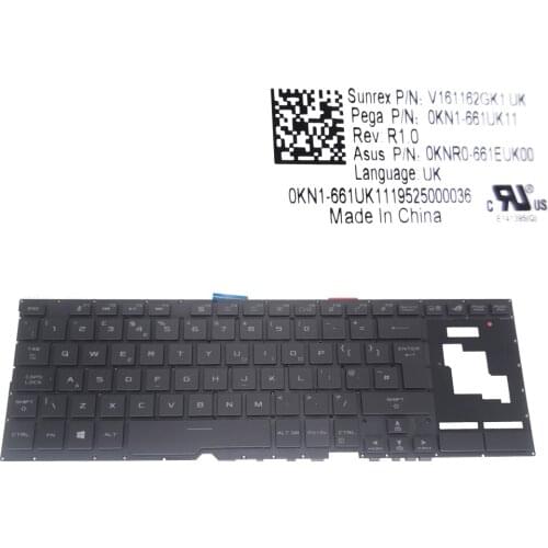 UK Turkey Thai laptop keyboard for Asus ROG Zephyrus S17 GX701 GX701G GX701L GX701LV gaming notebook keyboard New 0KNR0 661EUK00