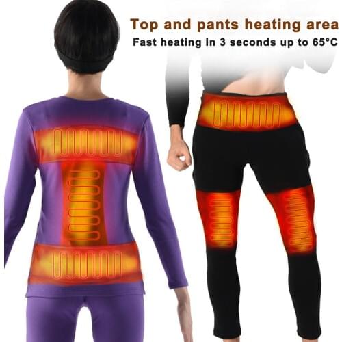Top Quality Winter Usb Intelligent Electric Heating Men And Women Underwear Thermal Underwear Set Warm Clothing