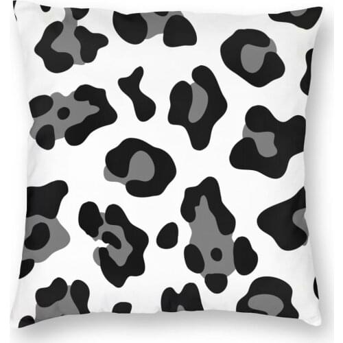 Snow Leopard Pillow Case Home Decorative Texture Cushion Cover Throw Pillow for Sofa Polyester Double-sided Printing Vintage