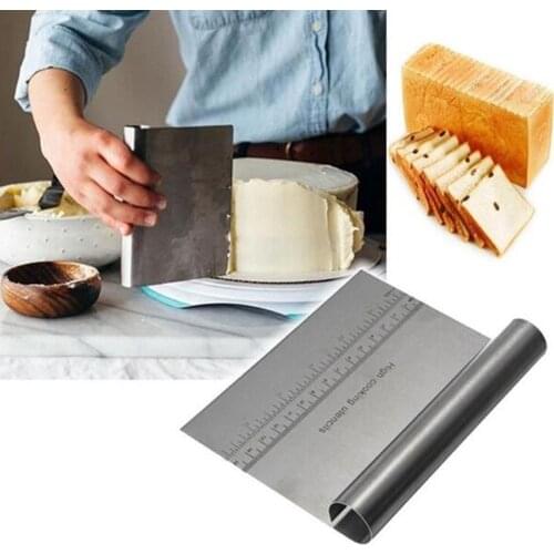1Pcs Stainless Steel Pizza Dough Scraper Cutter Fondant Cake Decoration Tools Kitchen Accessories Baking Pastry Spatulas Cutters