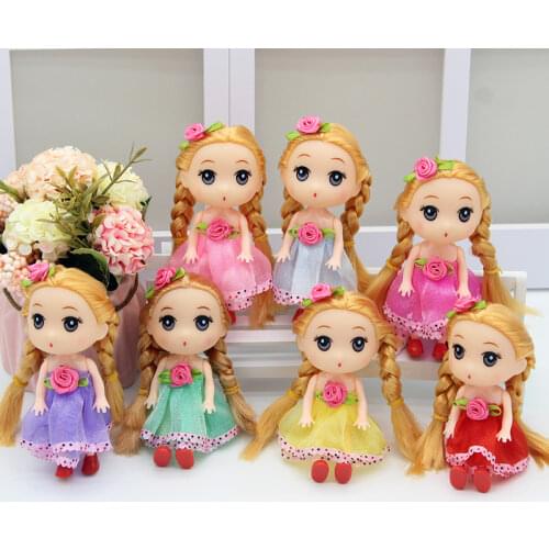 10pcs Princess Girl Confused Doll Small Pendant Key Chain Wedding Bride Doll Creative Valentines Day Birthday Gifts for Girls