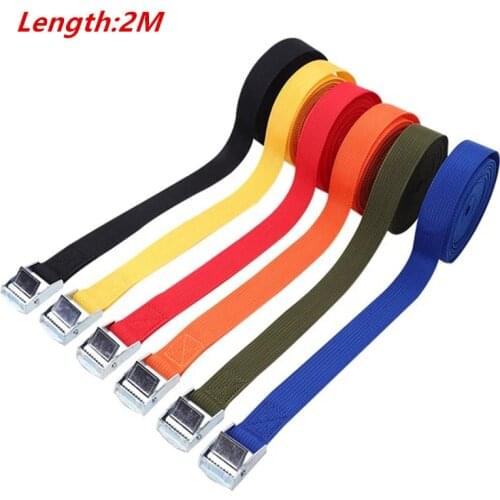 2M Buckle Tie-Down Belt Cargo Straps For Car Motorcycle Bike Luggage Bag With Metal Buckle Tow Rope Strong Ratchet Belt