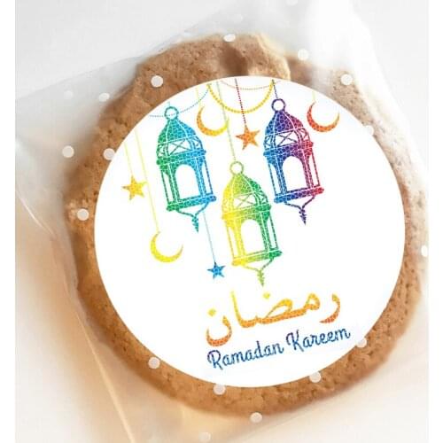 24/48pcs Ramadan EID Mubarak Sealing Stickers Floral Decorations Gift Lable Islamic Muslim Eid al-fitr Decoration Supplies moon