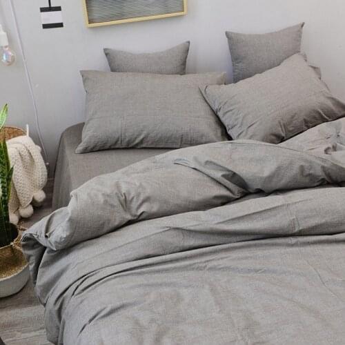 100% cotton Wash cotton 3pcs duvet cover sets(1pcs duvet cover+2pcs pillowcase) 3pcs bedding sets light grey