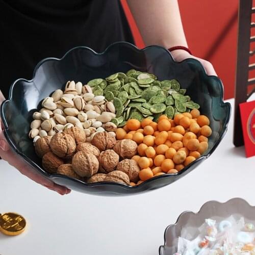 Three-Piece Plastic Fruit Plate For Home Living Room Snacks Sweets Desserts Bread Large Plate Kitchen Vegetable Basket