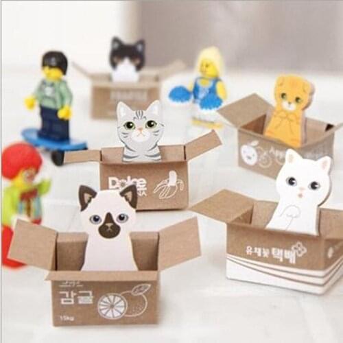 Kawai Cute Kitty Cat Box Notebook Sign Sticks School Stationery Writing News