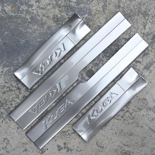 4PCS stainless steel inner door sill strip for KUGA FORD 2013-17 built-in welcome pedal Scuff Plate body protect Threshold Trim