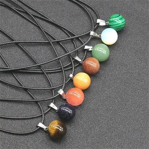 4pcs Natural Austrian Crystal Stone Colored Bead Pendant Necklace Glamour Ladies Jewelry Making Fashion Wild Sweater Chain Match