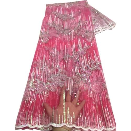 African Sequins Net Lace Fabric 2021 High Quality Lace Elegant Nigerian Wedding Lace Fabrics Sewing French Tulle Lace x20-48