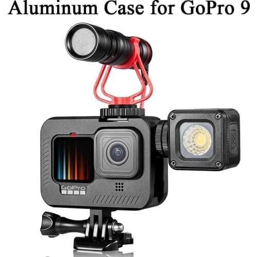 Aluminium Housing Case for Gopro 9 Alloy Protective Frame Go Pro Hero 9 Black Action Camera with Rear Door Accessories