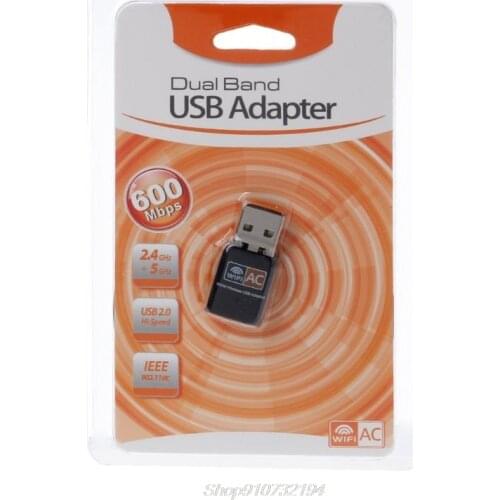 Wireless 600Mbps USB wifi Adapter AC600 2.4GHz 5GHz WiFi Antenna PC Mini Computer Network Card Receiver Dual Band 802.11b/n/g/ac