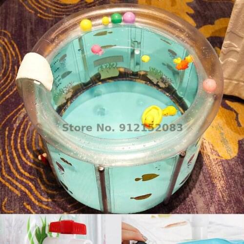 Household Foldable Transparent Bath Bucket Adult Full Body Bath Bucket Baby Bathtub Inflatable Bathtub Artifact