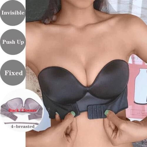ABC Cup Front Closure Bralette Push Up Bra Women Invisible Bras Sexy Seamless Underwear Lingerie For Female Brassiere Strapless