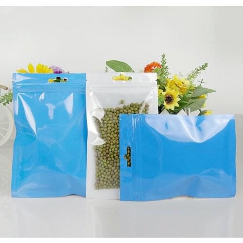 DHL Small 7cm*10cm Blue / Clear Self Seal Zipper Plastic Retail Storage Bag, Ziplock Zip Lock Bag Packaging Pack With Hang Hole