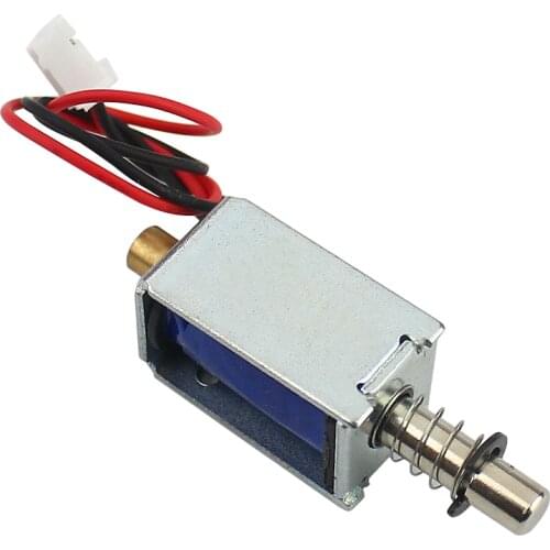 DC12V small push-pull solenoid coil frame electromagnet stroke 4mm electromagnetic door lock