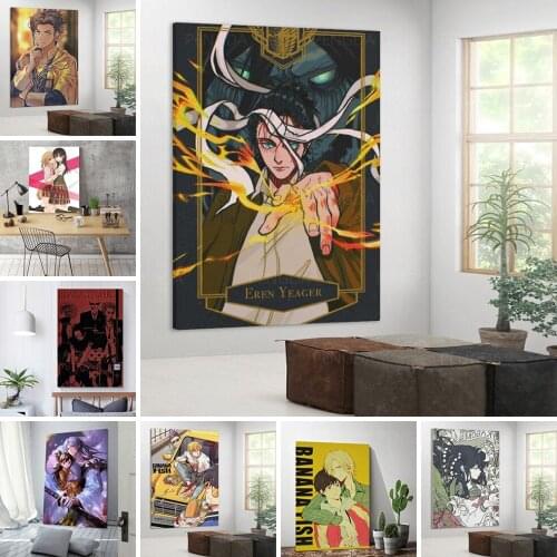 Canvas Poster Modern Home Decor Abstract Anime Japan Yellow Fight Print Painting Wall Artwork Modular Picture For Living Room