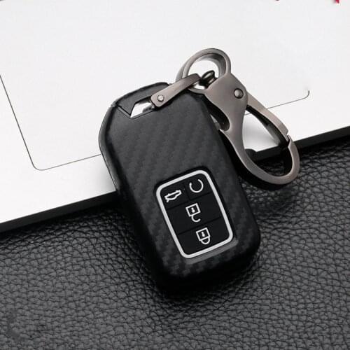 Carbon fiber Car Key Fob Pocket Cover Case For Honda Civic CR-V HR-V Accord Jade Crider Odyssey 2015- 2018 Remote Protector
