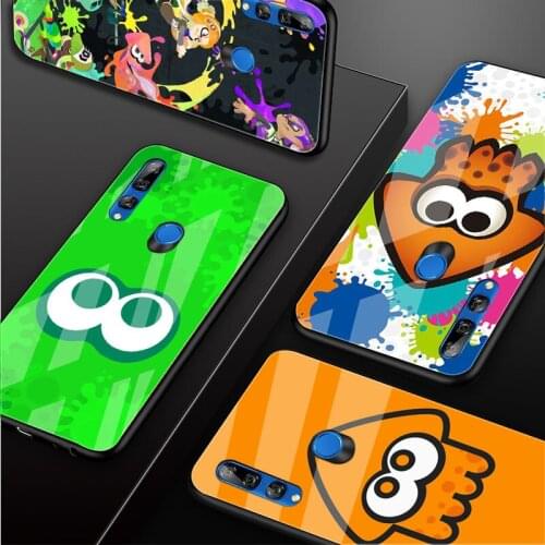 Colorful art cartoon Splatoon empered Glass Phone Case For Huawei honor 8X 9 10i 20i 20Lite 20Pro 30 Pro Cover Shell