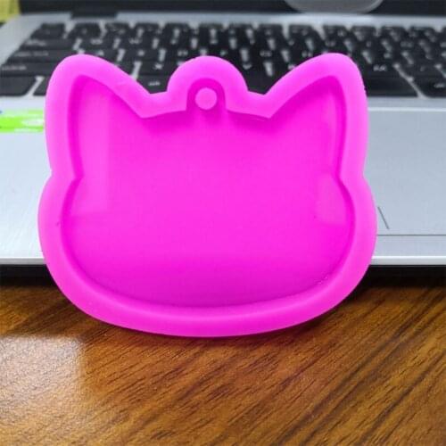 Crystal Epoxy Resin Mold Cat Head Keychain Casting Silicone Mould DIY Crafts Jewelry Making Tools