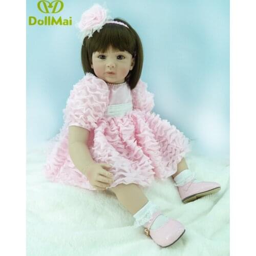 60cm Silicone Reborn Baby Doll Toys Like Real 24inch Vinyl Princess Toddler Babies Dolls Kids Birthday Gift Play House toy