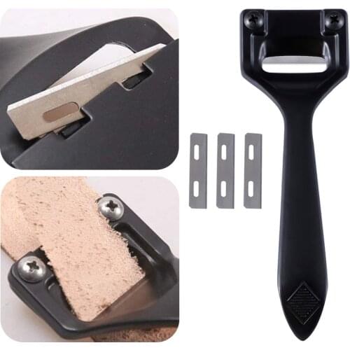 LMDZ Leather Craft Skiving Tools Thinning Shovel Cutting Skiving Trimming With Three Skiver Blades For DIY