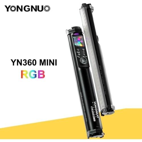 Yongnuo YN360 MINI Tube Stick Light 2700K-7500K RGB Colorful Bi-color 2600mAh Photography Lighting LED RGB Soft Light Handheld