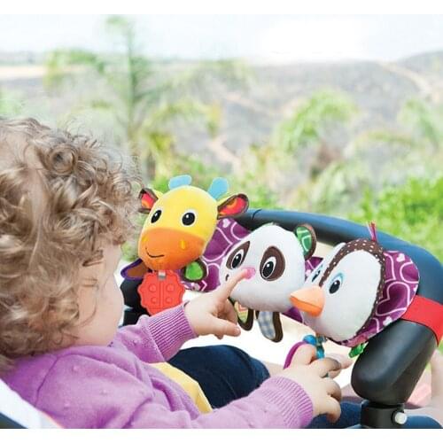 Musical Toys Baby Stroller Cot Bed Hanging Crib Mobile Soft Panda Deer Penguin Plush Rattle Teether Toy For Newborn Babies Gift