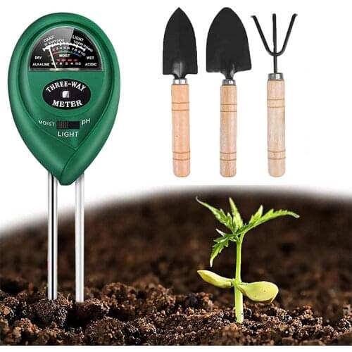 Soils Test Kit, 3-In-1 Soils Tester with Moisture, Soils PH Meter for Plant, Home with Garden Hand Tools