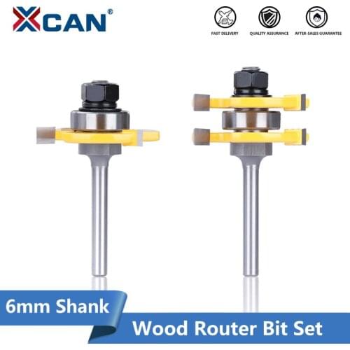 XCAN Wood Router Bit Set 6mm Shank Tongue & Groove Joint Assembly Router Bit 47.6mm Wood Cutting Tool