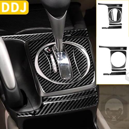 Carbon Fiber Interior Stickers Gear Shift Panel Gearbox Trim Cover For Honda Civic 8 8th Gen 2006-2011 Automatic Manual Gear