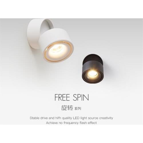 Nordic circular adjustable angle wall lamps modern study aisle creative living room bedside black white sconces lights fixtures