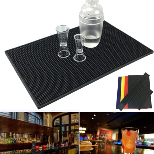 Non-slip Rubber Bar Mat Bar Runner Glass Drip Tray Beer Drink Rail Bars Service Mat DIN889