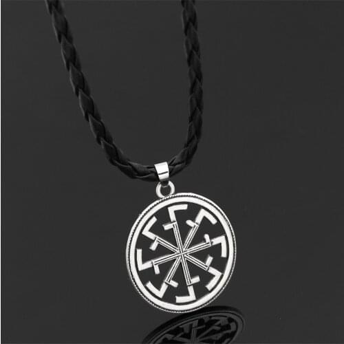 NostalgiaNordic Viking Retro Sun Kolovrat Pagan Amulet Slavic symbol warrior talisman Handcrafted Norse Pendant Necklace Jewelry