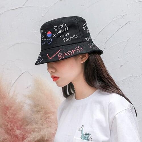 Spring Streetwear Bucket Hats For Women Hip Hop Men Panama Winter Outdoor Fisherman Caps Black Unisex Gorras PJ112