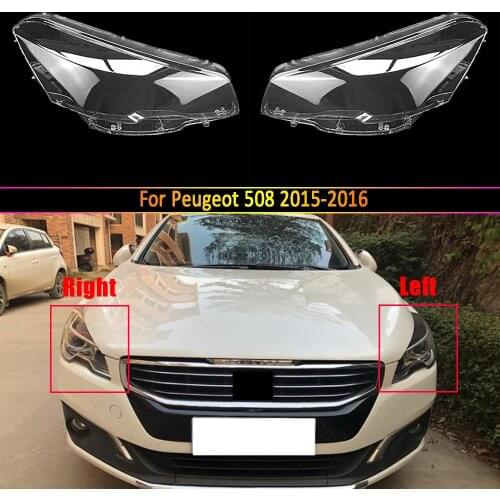 Car Headlight Lens For Peugeot 508 2015 2016 Headlamp Cover Car Replacement Front Auto Shell Cover Lampcover Lampshade Lamp