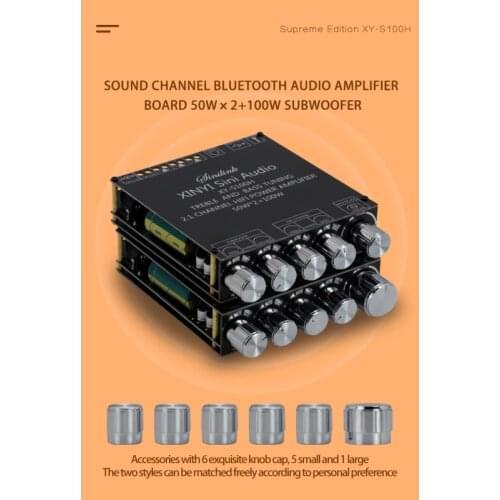 S100H HIFI TPA3116D2 Bluetooth-compatible 5.0 Subwoofer Amplifier Board 50WX2+100W 2.1 Channel Power Stereo Bass USB APP AMP