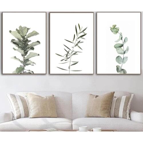 Botanical Fiddle Leaf Fig Plant Nordic Olive Tree Branch Poster And Print Wall Art Canvas Painting Picture For Living Room Decor