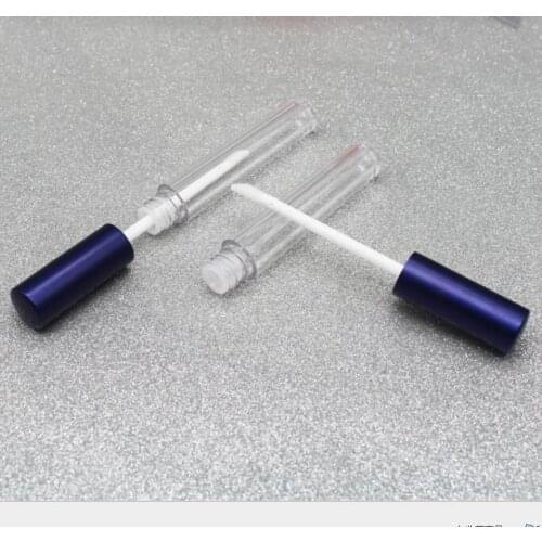 Blue lip gloss containers 4ml round dark blue aluminum cap lip gloss tube liquid blush eye shadow bottle lip glaze empty tube