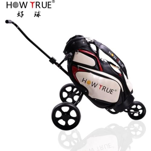 Two-Wheeled Chariots of Iron Foldable Golf Bag Cart Unisex Steel Trolley